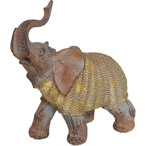 Statueta decorativa Elefant Kali, rasina ABS, 11 x 21 x 23 cm, auriu