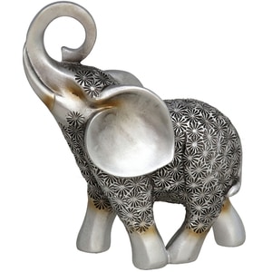 Statueta decorativa Elefant Ratna, rasina ABS, 6 x 16 x 17 cm, argintiu
