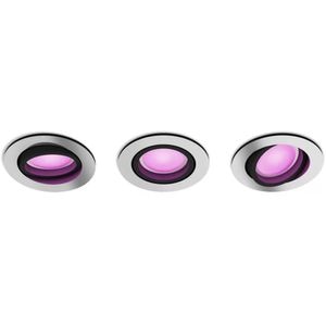 Set 3 spoturi LED smart PHILIPS HUE Centura, 3 x 5.7W, 350lm, IP20, aluminiu