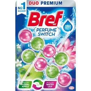 Odorizant toaleta BREF Perfume Switch Apple - Water Lily, 2 x 50g