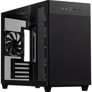Carcasa PC ASUS PRIME AP201(Tempered Glass), USB 3.2 Gen1, Fara sursa, negru