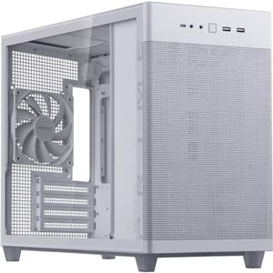 Carcasa PC ASUS PRIME AP201(Tempered Glass), USB 3.2 Gen1, Fara sursa, alb
