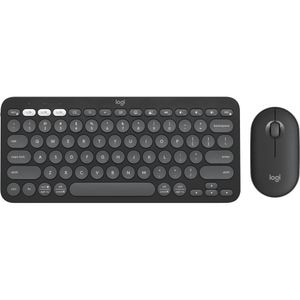 Kit mouse si tastatura wireless LOGITECH Pebble 2 Combo, Bluetooth, grafit