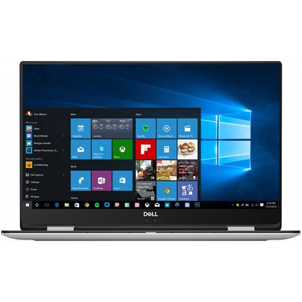 Laptop 2 in 1 DELL XPS 15 9575, Intel Core i7-8705G pana la 4.1GHz, 15.6" UHD 4K Touch, 16GB, SSD 512GB, AMD Radeon RX Vega M 4GB, Windows 10 Pro, Silver