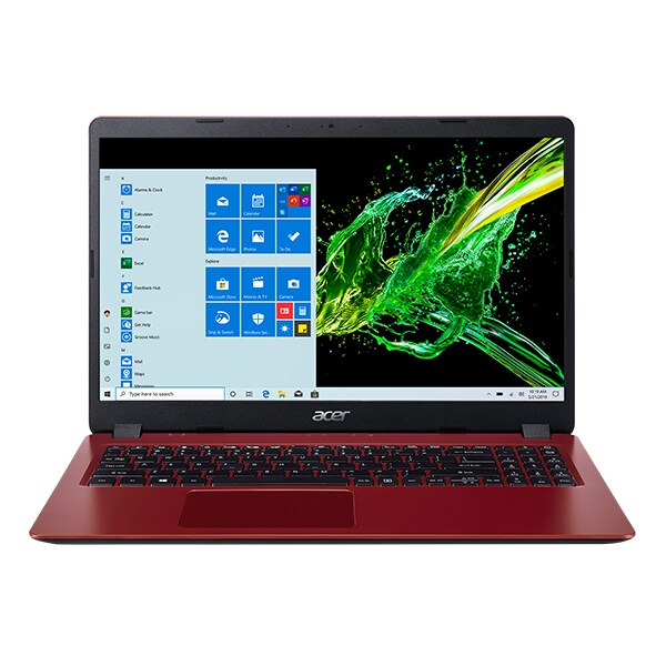 Laptop ACER Aspire 3 A315-56-37W1, Intel Core i3-1005G1 pana la 3.4GHz, 15.6" Full HD, 8GB, SSD 256GB, Intel UHD Graphics, Windows 10 Home, rosu