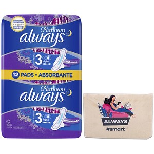 Absorbante ALWAYS Duo Platinium, Size 3, 12buc + Pouch