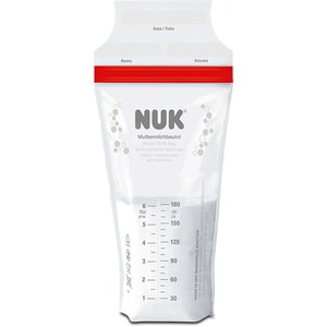 Pungi stocare lapte matern NUK 10252126, 25 buc, transparent-rosu