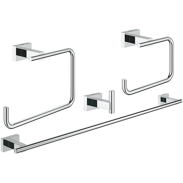Set accesorii baie GROHE Cube Master 4in1 40778001, 4 accesorii, crom