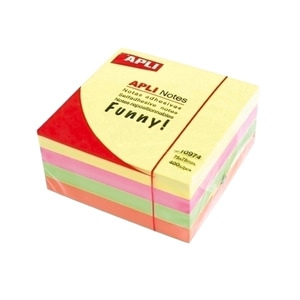 Notite adezive APLI, 400 file, 75 x 75mm, diverse culori