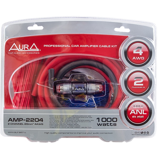Event hard to please Yup Kit cabluri amplificator auto AURA AMP 2204, 20mm, 5m