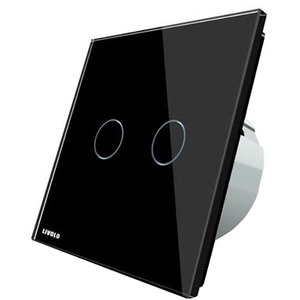 Intrerupator smart dublu LIVOLO VL-C702Z-12, Wi-Fi, Touch, negru