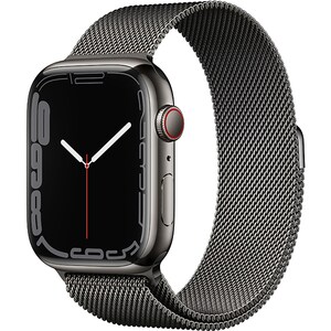 APPLE Watch Series 7, GPS + Cellular, 41mm Graphite Stainless Steel Case, Graphite Milanese Loop