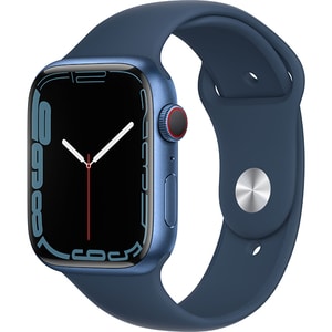 APPLE Watch Series 7, GPS + Cellular, 41mm Blue Aluminium Case, Abyss Blue Sport Band 