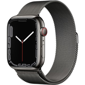 APPLE Watch Series 7, GPS + Cellular, 45mm Graphite Stainless Steel Case, Graphite Milanese Loop