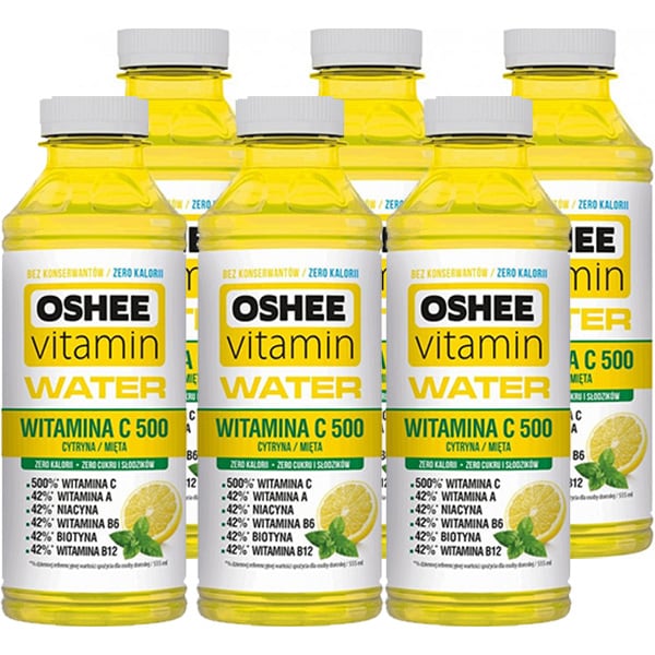 Apa cu vitamine OSHEE C500  Lamaie si menta bax 0.555L x 6 sticle
