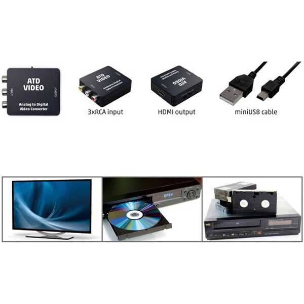 top notch Moderate dividend Convertor video analog-digital HOME ATD VIDEO, RCA, HDMI, negru