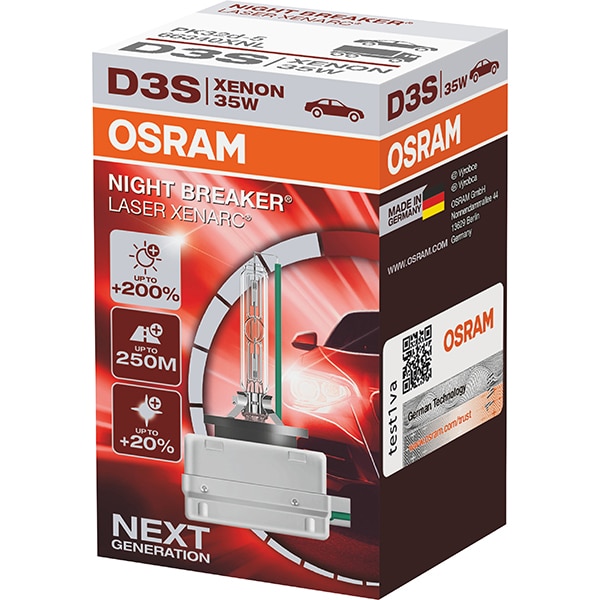 Bec auto xenon pentru far OSRAM Night Breaker Laser, +200%, D3S,12V, 35W, PK32d-5, 1 bucata