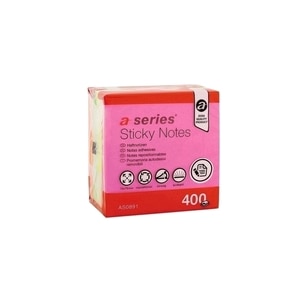 Notite adezive A-SERIES, 400 file, 75 x 75mm, diverse culori