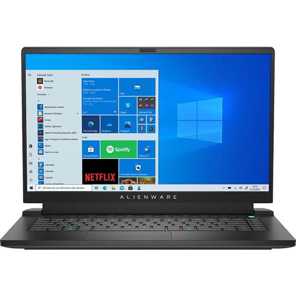 Laptop DELL Alienware M15 R5, AMD Ryzen R7 5800H pana la 4.4GHz, 15.6" Full HD, 16GB, SSD 512GB, NVIDIA GeForce RTX 3060 6GB, Windows 10 Pro, negru