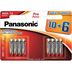Baterii PANASONIC Pro Power Alkaline LR03/AAA, 10+6 bucati
