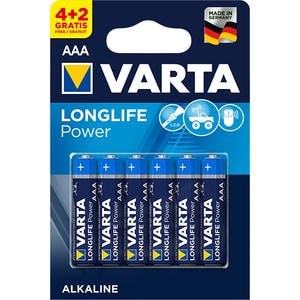 Baterii alcaline AAA VARTA Longlife Power, 4+2 bucati