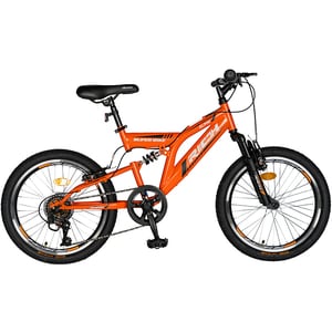 Bicicleta copii MTB-FS RICH R2049APAN, 20", cadru otel, portocaliu-alb-negru