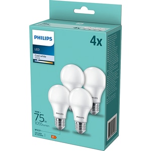 Set 4 becuri LED PHILIPS 8718699694968, E27, 10W, 1055lm, lumina rece