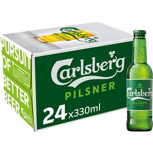 Bere blonda Carlsberg Green Import Danemarca bax 0.33L x 24 sticle