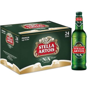 Bere blonda fara alcool Stella Artois bax 0.33L x 24 sticle