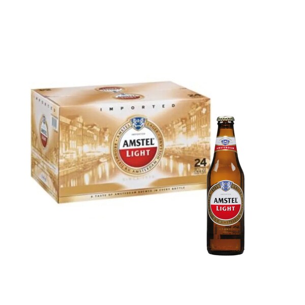 Bere blonda Amstel Light Import Olanda bax 0.35L x 24 sticle