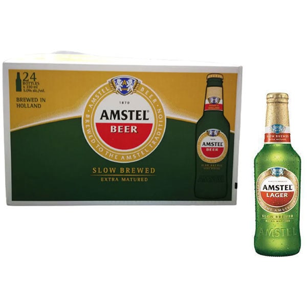 Bere blonda Amstel Import Olanda bax 0.33L x 24 sticle