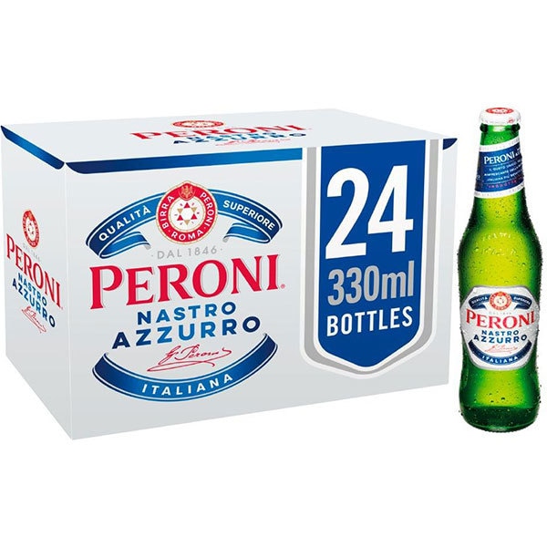 Bere blonda Peroni Nastro Azzurro Import Italia bax  0.33L x 24 sticle