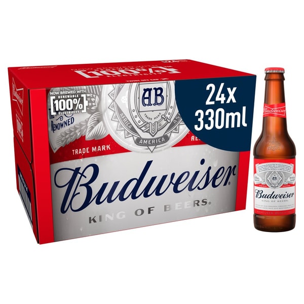 Bere blonda Budweiser bax 0.33L x 24 sticle