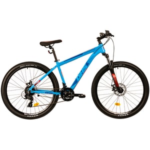 Bicicleta MTB DHS Terrana 2725, roata 27.5", 24 viteze, schimbator Shimano, frana disc mecanica, albastru