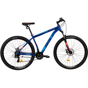Bicicleta MTB DHS Terrana 2925, roata 29", 24 viteze, schimbator Shimano, frana disc mecanica, albastru