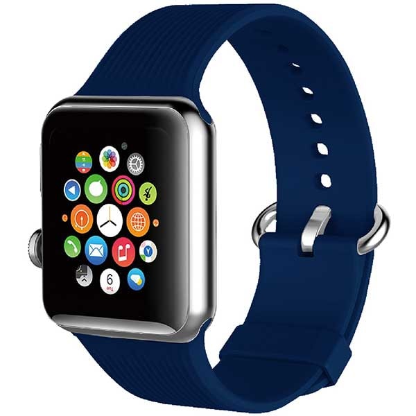 Bratara pentru Apple Watch 38mm 40mm PROMATE Silica 38 silicon albastru