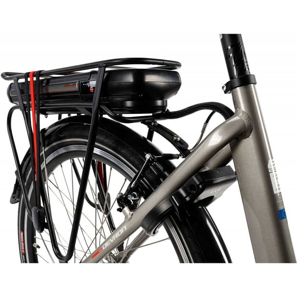 Bicicleta asistata electric DEVRON 28122, roata 28", motor 250W, viteza max 25 Km/h, XL, gri