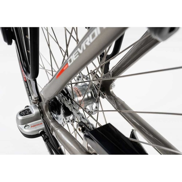 Bicicleta asistata electric DEVRON 28122, roata 28", motor 250W, viteza max 25 Km/h, XL, gri