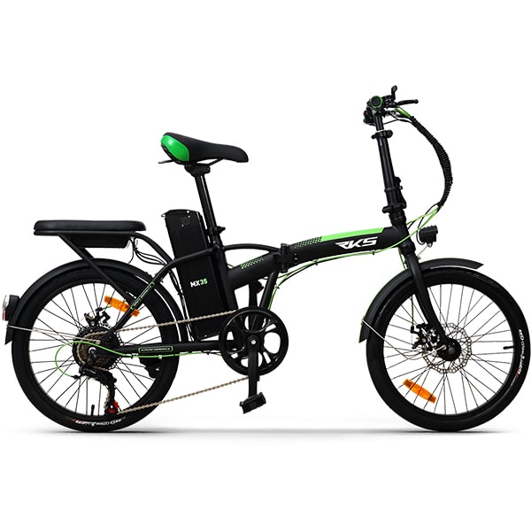 weed Source Assets Bicicleta asistata electric pliabila RKS MX35, 20 inch, negru-verde