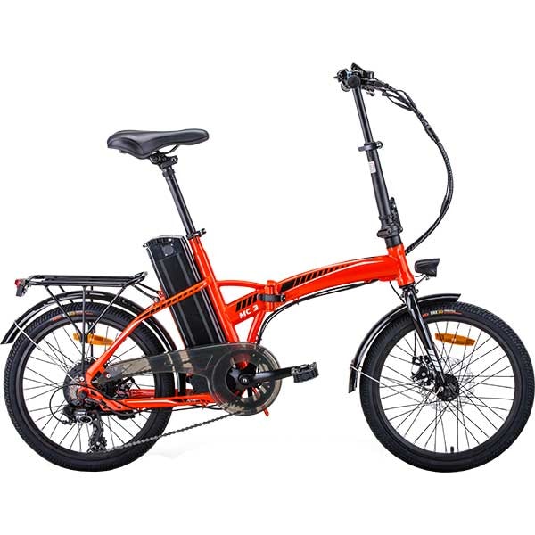 Bicicleta asistata electric pliabila MYRIA City Traveller MC3, 20 inch, negru-portocaliu