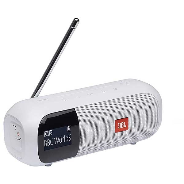Boxa portabila JBL Tuner 2, Bluetooth, Waterproof, Radio DAB/DAB+/FM, alb