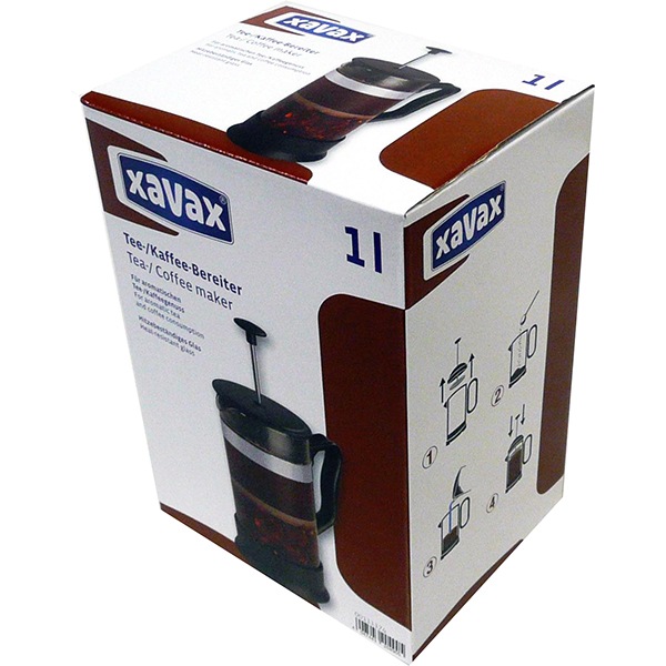 Cafetiera XAVAX 111174, 1l, sticla, transparent
