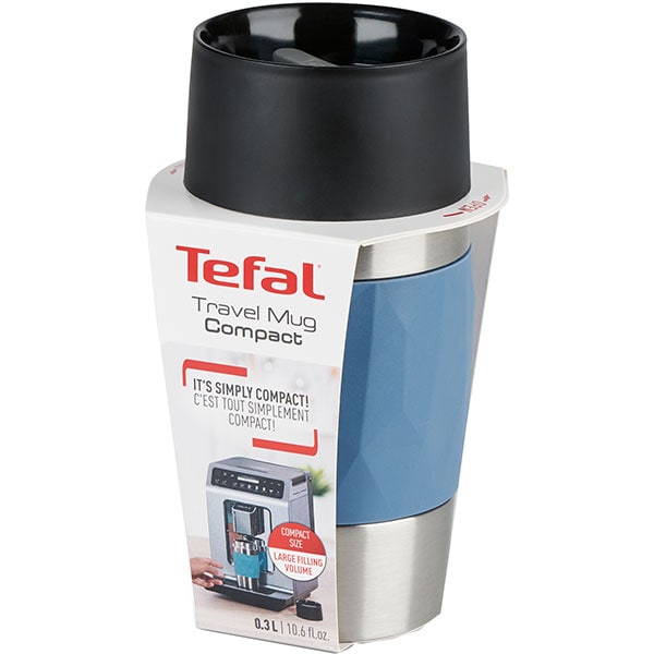 Cana calatorie TEFAL Compact Mug N2160210, 0.3l, plastic, albastru