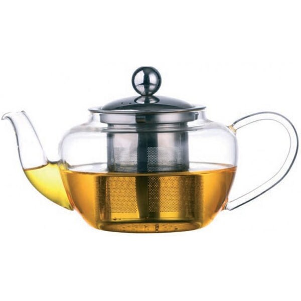 Ceainic DEL CAFFE Tea Time, 0.45l, sticla, transparent