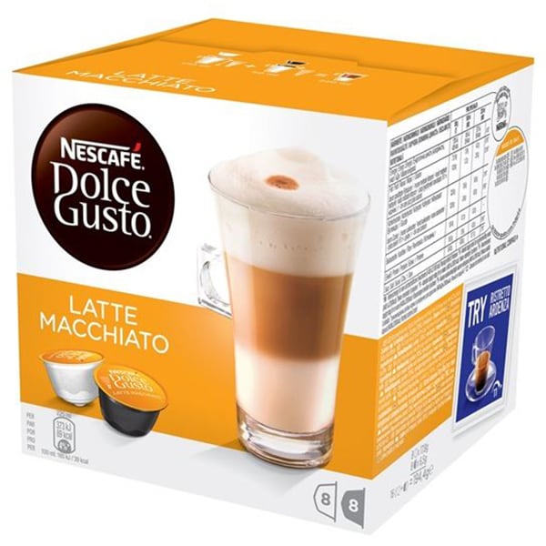 Capsule cafea NESCAFE Dolce Gusto Latte Macchiato, 8 capsule cafea + 8 capsule lapte, 194g