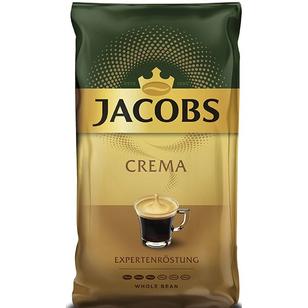 Pachet cafea boabe JACOBS 4070896: Espresso + Crema, 2 x 1000g