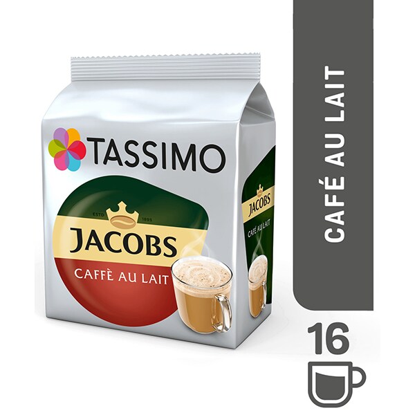 Capsule cafea JACOBS Tassimo Cafe Au Lait, 16 capsule, 184g