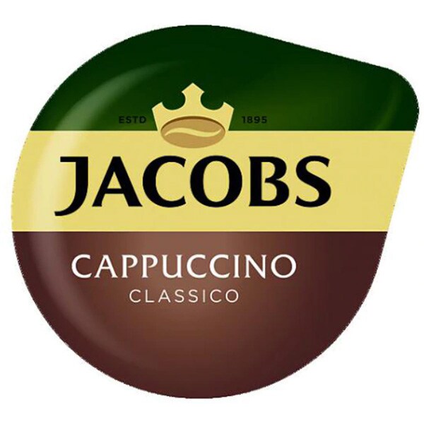 Capsule cafea JACOBS Tassimo Cappuccino, 8 capsule cafea + 8 capsule lapte, 260g