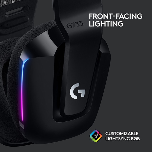 Casti Gaming Wireless LOGITECH G733 LIGHTSPEED RGB, 7.1 surround, multiplatforma, negru