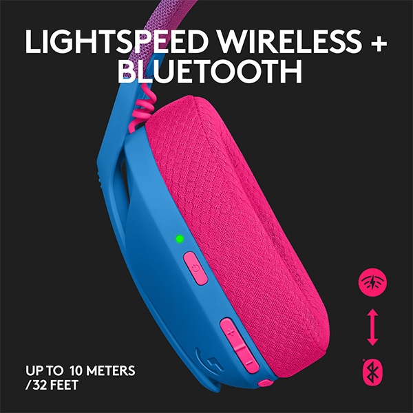 Casti Gaming Wireless LOGITECH G435 Lightspeed, multiplatforma, 3.5mm, USB-C, albastru